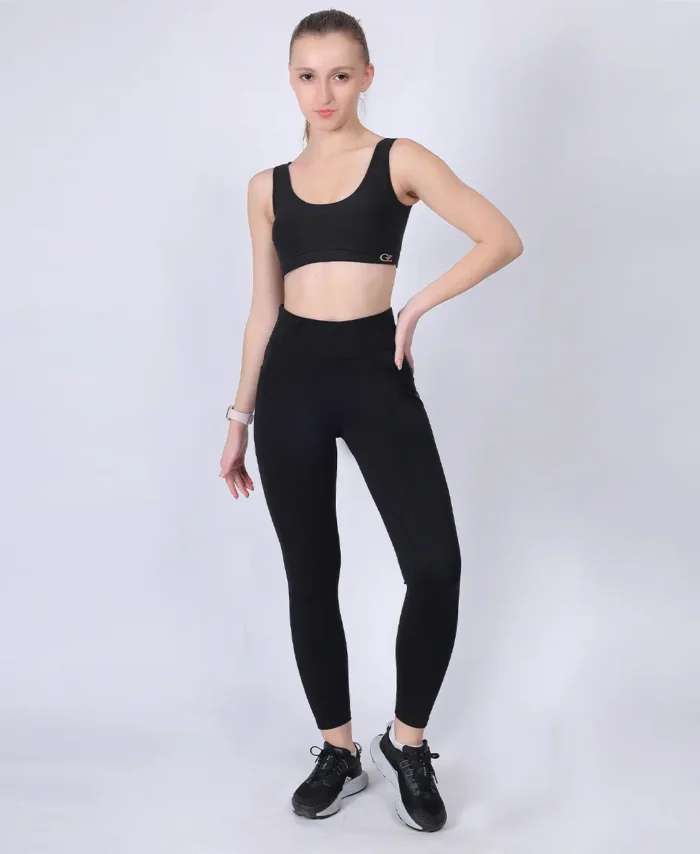 Gz Elevate High Waist Legging & Gz Flex Sports Bra Black