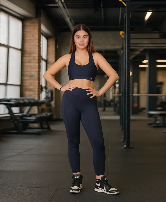 Gz Elevate High Waist Legging & Gz Flex Sports Bra Blue