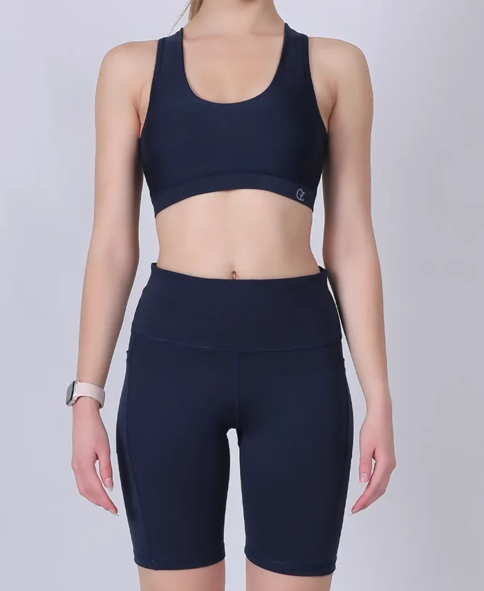 Gz High Waist Shorts +  Gz Flex Sports Bra Blue